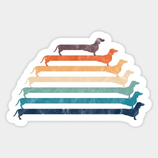 Dachshund Wiener Dog Vintage Sunset Sticker